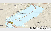 Satellite Panoramic Map of Lake Mweru, shaded relief outside