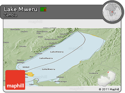 Savanna Style Panoramic Map of Lake Mweru