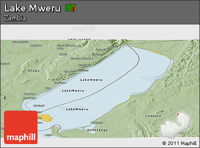 Savanna Style Panoramic Map of Lake Mweru