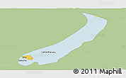 Savanna Style Panoramic Map of Lake Mweru, single color outside