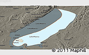 Shaded Relief Panoramic Map of Lake Mweru, darken