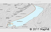 Shaded Relief Panoramic Map of Lake Mweru, desaturated