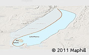 Shaded Relief Panoramic Map of Lake Mweru, lighten