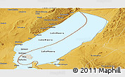 Shaded Relief Panoramic Map of Lake Mweru, physical outside