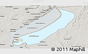 Shaded Relief Panoramic Map of Lake Mweru, semi-desaturated