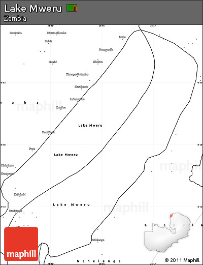 Blank Simple Map of Lake Mweru