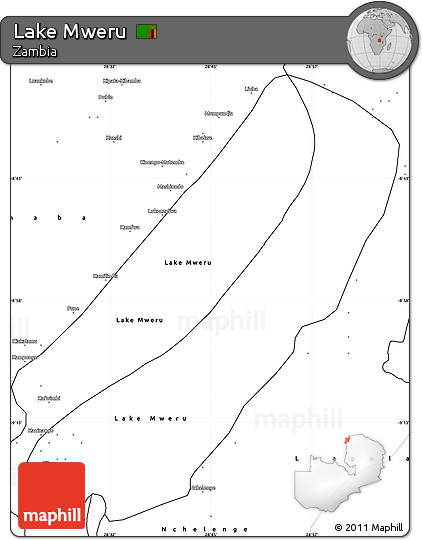 Blank Simple Map of Lake Mweru