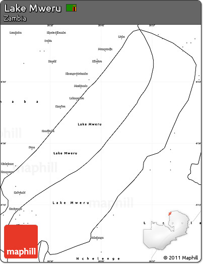 Blank Simple Map of Lake Mweru