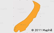 Political Simple Map of Lake Mweru, cropped outside