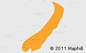 Political Simple Map of Lake Mweru, single color outside