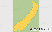 Savanna Style Simple Map of Lake Mweru, cropped outside