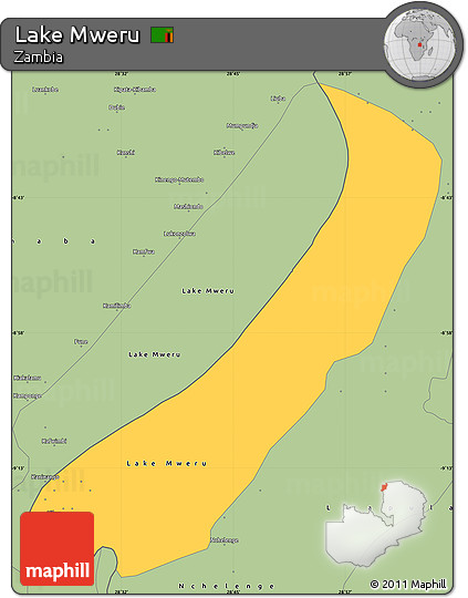 Savanna Style Simple Map of Lake Mweru