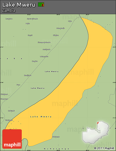 Savanna Style Simple Map of Lake Mweru