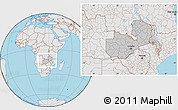 Gray Location Map of Zambia, lighten, semi-desaturated, land only