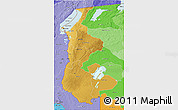 Physical 3D Map of Luapula, political shades outside