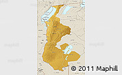 Physical 3D Map of Luapula, shaded relief outside