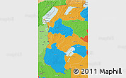 Political 3D Map of Luapula