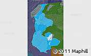 Political Shades 3D Map of Luapula, darken