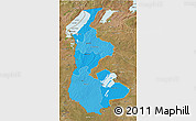 Political Shades 3D Map of Luapula, satellite outside