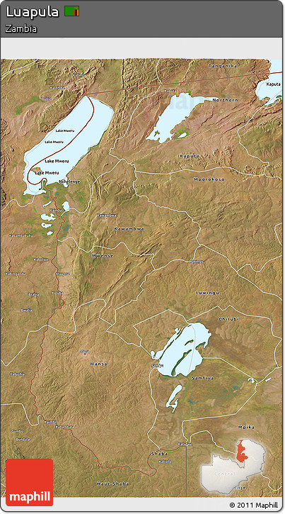 Satellite 3D Map of Luapula