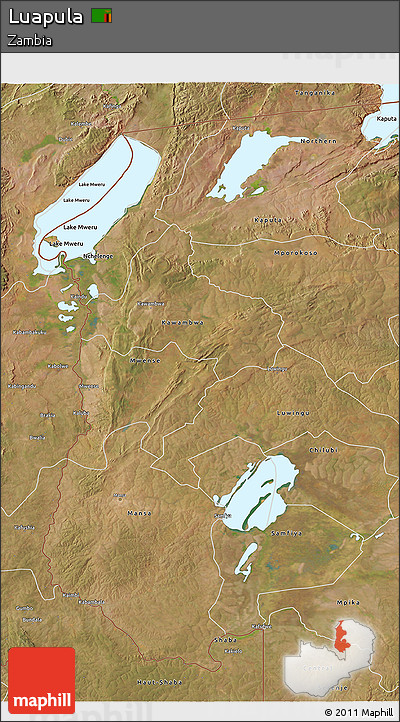 Satellite 3D Map of Luapula