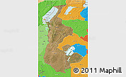 Satellite 3D Map of Luapula, political outside