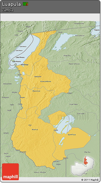 Savanna Style 3D Map of Luapula