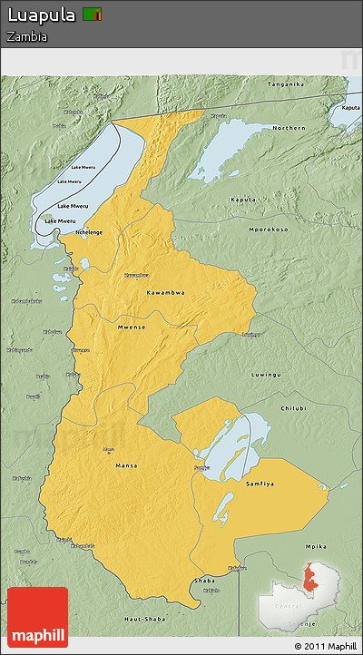 Savanna Style 3D Map of Luapula