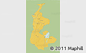 Savanna Style 3D Map of Luapula, single color outside