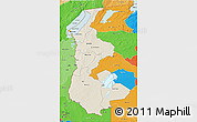 Shaded Relief 3D Map of Luapula, political outside