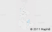 Silver Style 3D Map of Luapula, single color outside