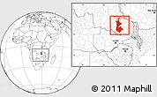 Blank Location Map of Luapula, within the entire country