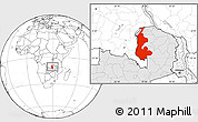 Blank Location Map of Luapula, highlighted country