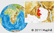 Physical Location Map of Luapula, highlighted country