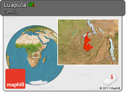 Satellite Location Map of Luapula