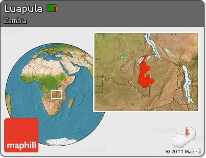 Satellite Location Map of Luapula