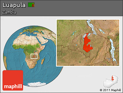 Satellite Location Map of Luapula