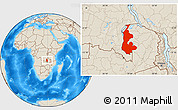 Shaded Relief Location Map of Luapula