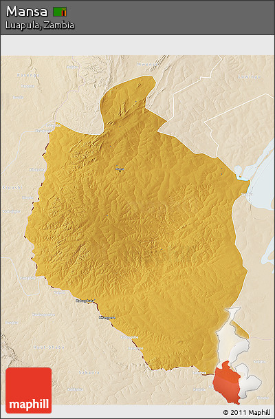 Physical 3D Map of Mansa, lighten