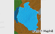 Political 3D Map of Mansa, darken