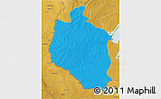 Political 3D Map of Mansa, physical outside