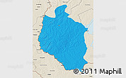 Political 3D Map of Mansa, shaded relief outside