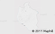 Silver Style 3D Map of Mansa, single color outside