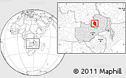 Blank Location Map of Mansa, highlighted country, within the entire country