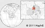 Blank Location Map of Mansa, highlighted country, highlighted parent region, within the entire country