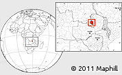 Blank Location Map of Mansa, highlighted parent region, within the entire country