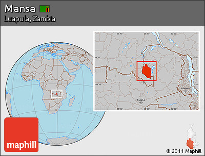 Gray Location Map of Mansa