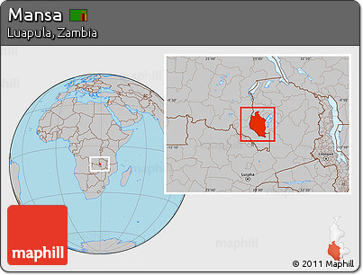 Gray Location Map of Mansa