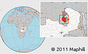 Gray Location Map of Mansa, highlighted country, highlighted parent region