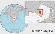 Gray Location Map of Mansa, highlighted country